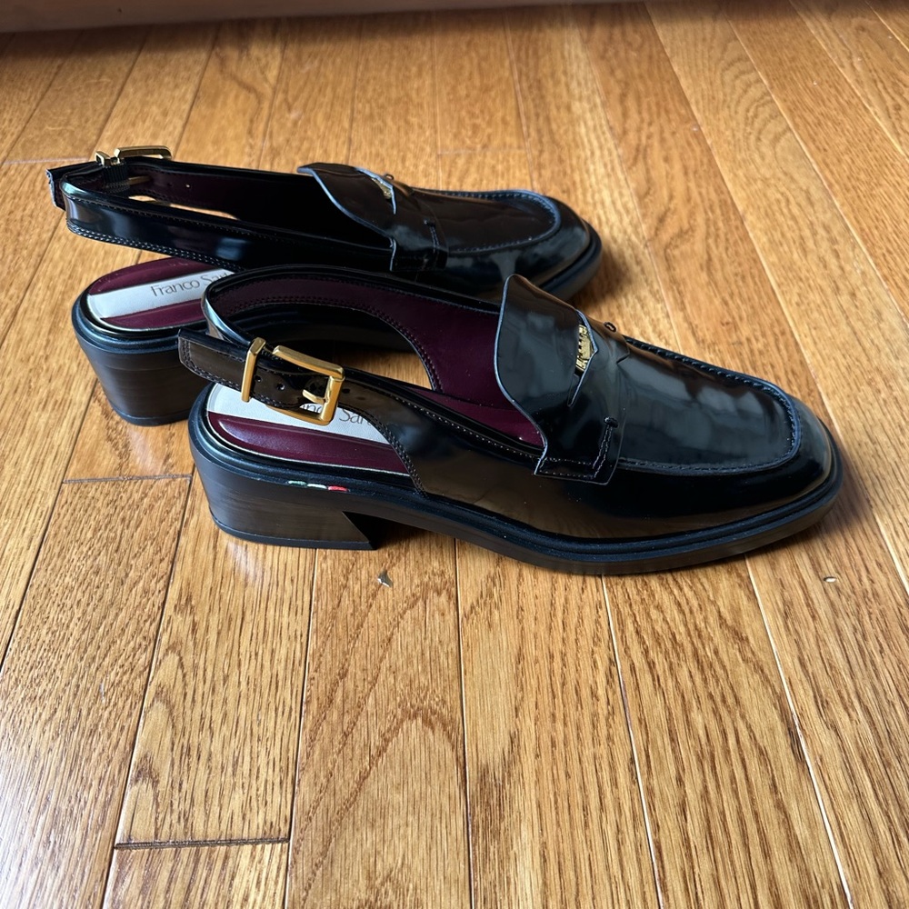 Franco Sarto Giada Slingback Loafer Pump Size 7.5 Black - Picture 2 of 6